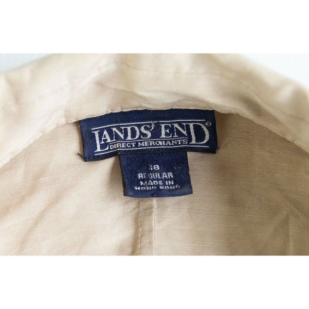Lands' End Womens Shirt Jacket Beige Plus Size 18 Linen Silk Blend - Picture 2 of 8